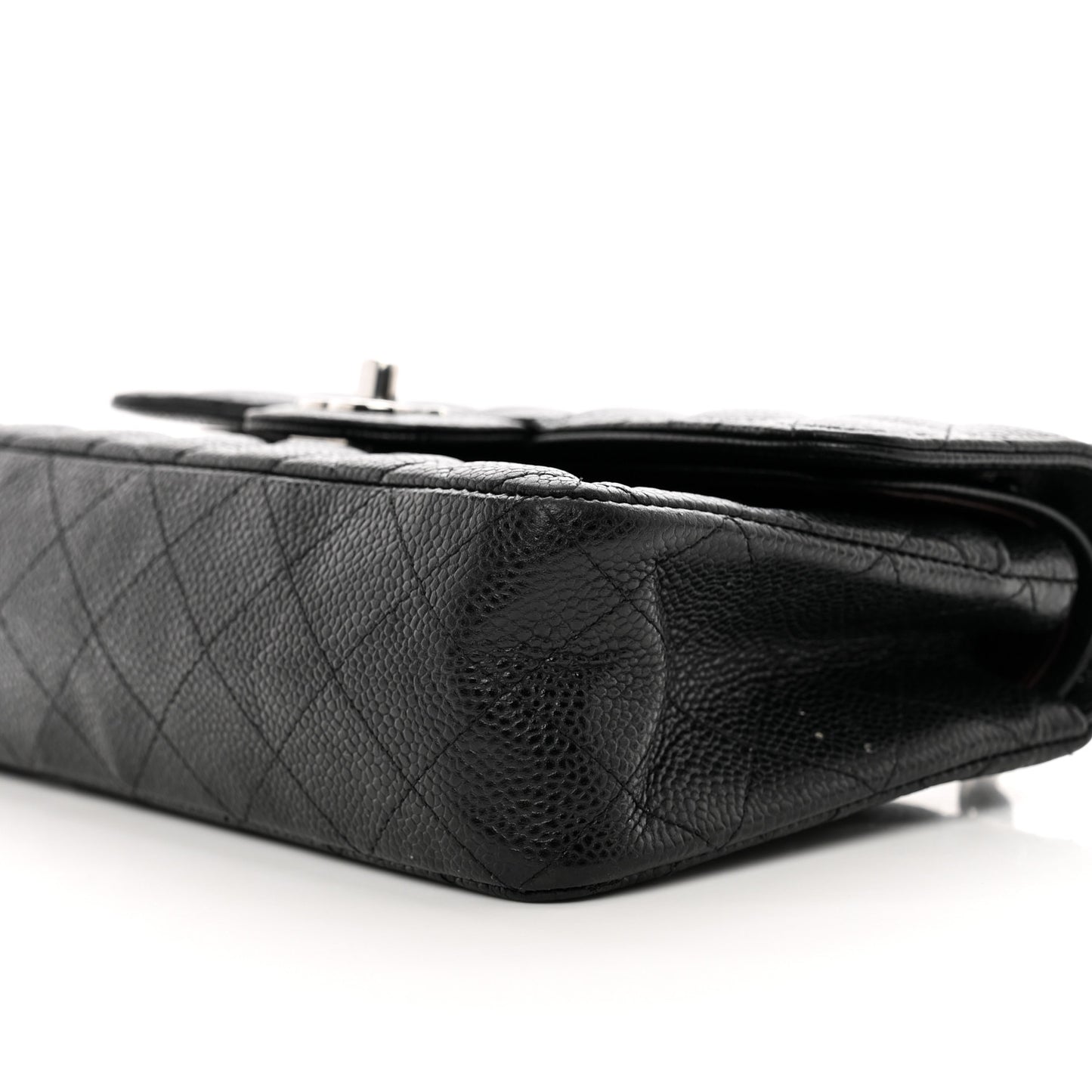 Caviar Quilted Small Double Flap Black