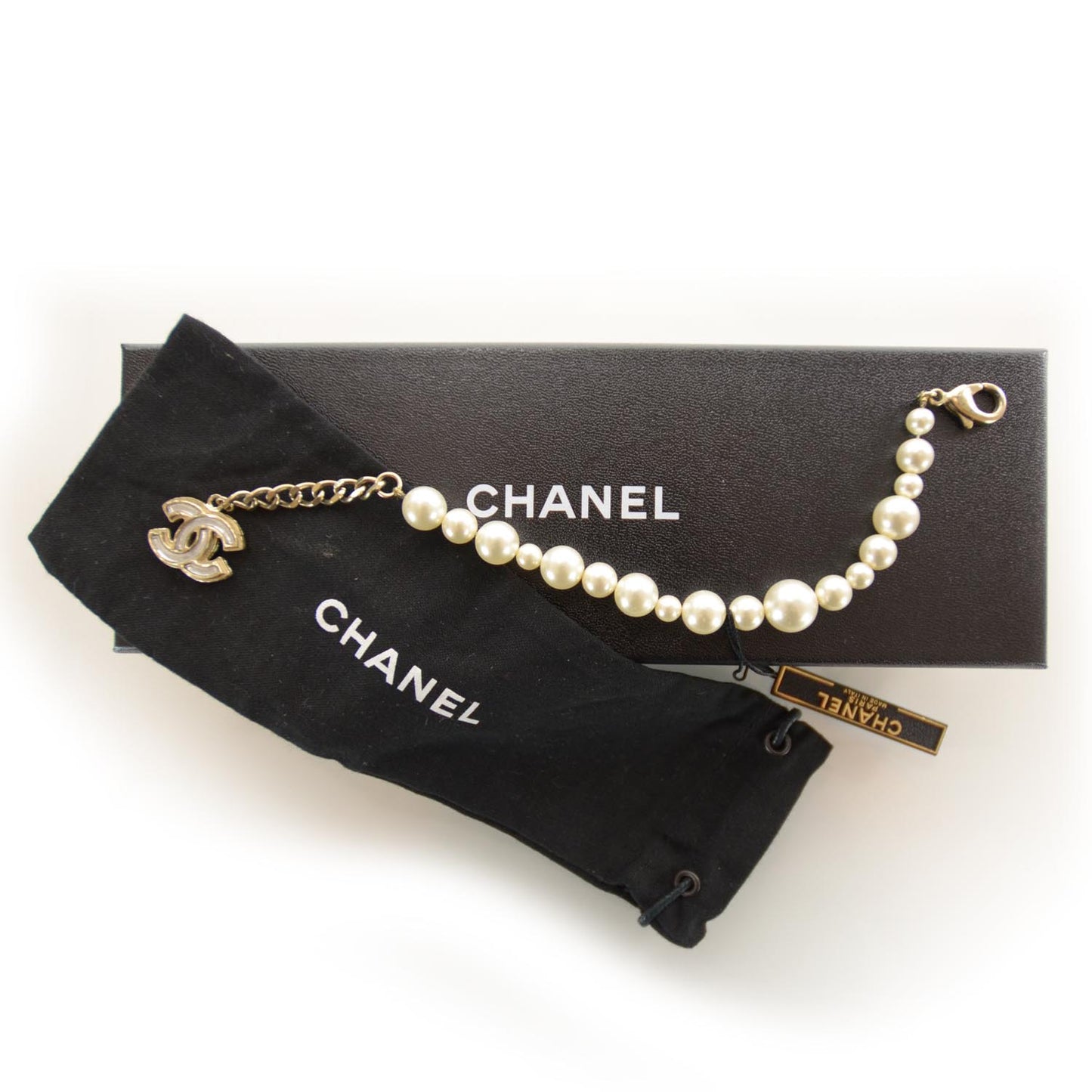 Pearl CC Bracelet Gold