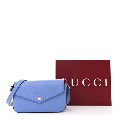 Gucci Calfskin GG Super Mini Shoulder Bag Blue 11 of 11