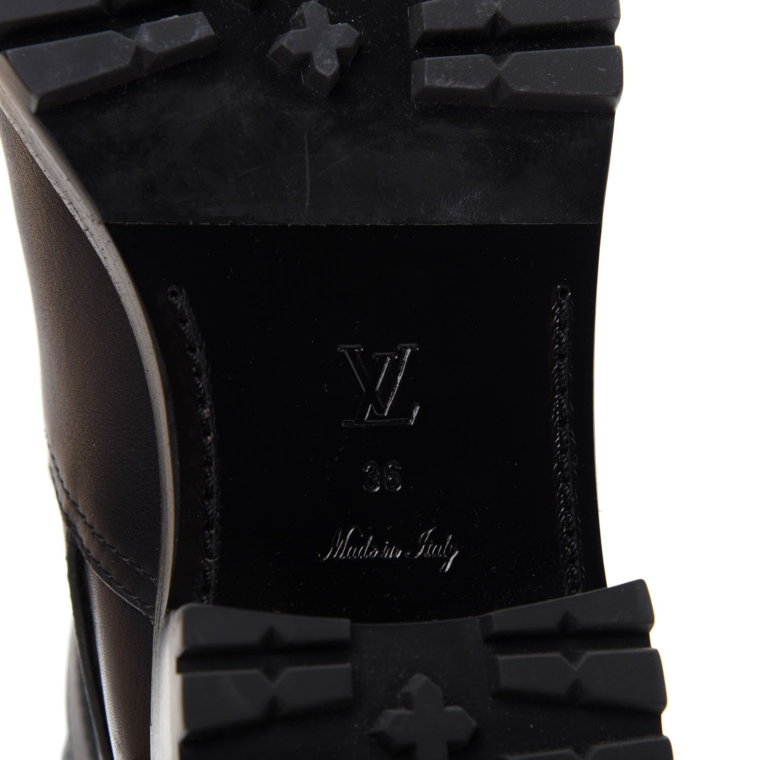 Louis Vuitton Calfskin Monogram Discovery Flat Ankle Boots 36 Black 9 of 10