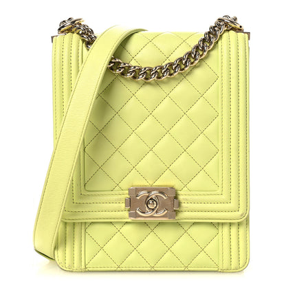 Chanel Calfskin Quilted North South Boy Flap Light Green 1 of 15