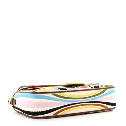 Fendi X SARA COLEMAN Canvas Vitello King Seta FF Fish Eye Embroidered Baguette Grezzo Multicolor Ghianda 4 of 9