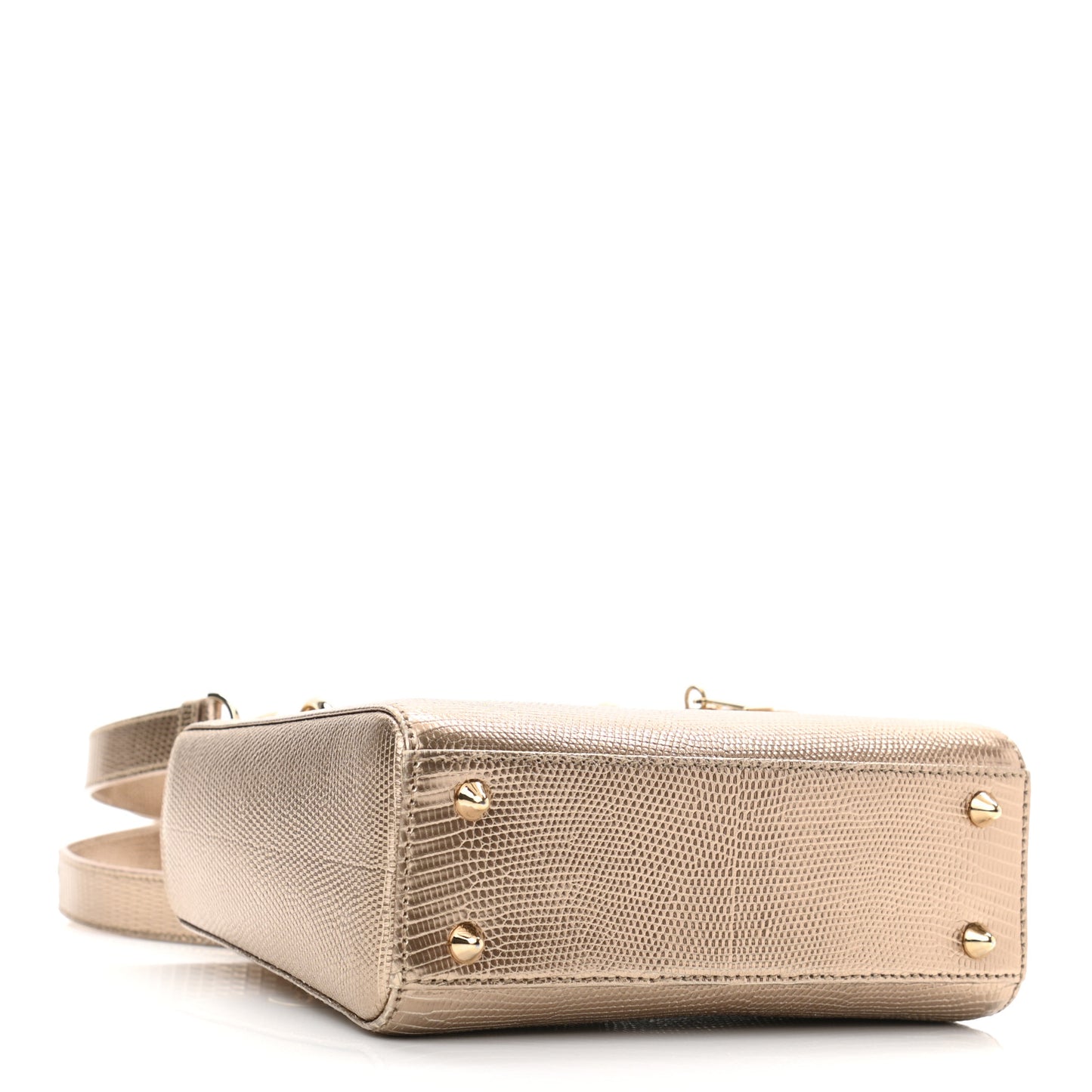 Metallic Lizard Small Lady Dior Gold