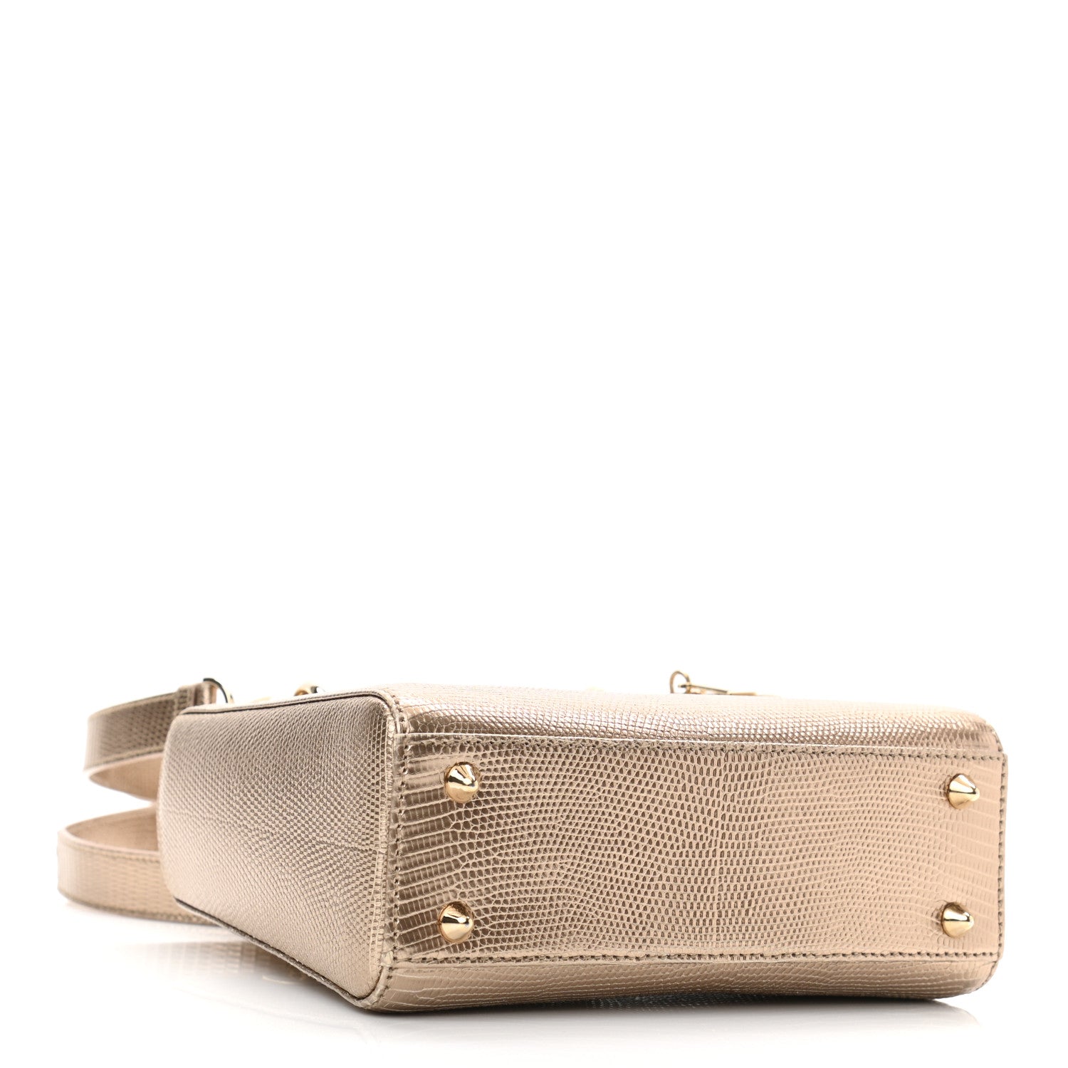 Christian Dior Metallic Lizard Small Lady Dior Gold 4 of 9