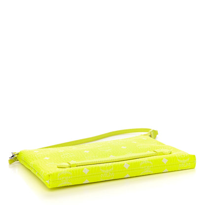 MCM Visetos Shoulder Pouch Neon Yellow 3 of 9