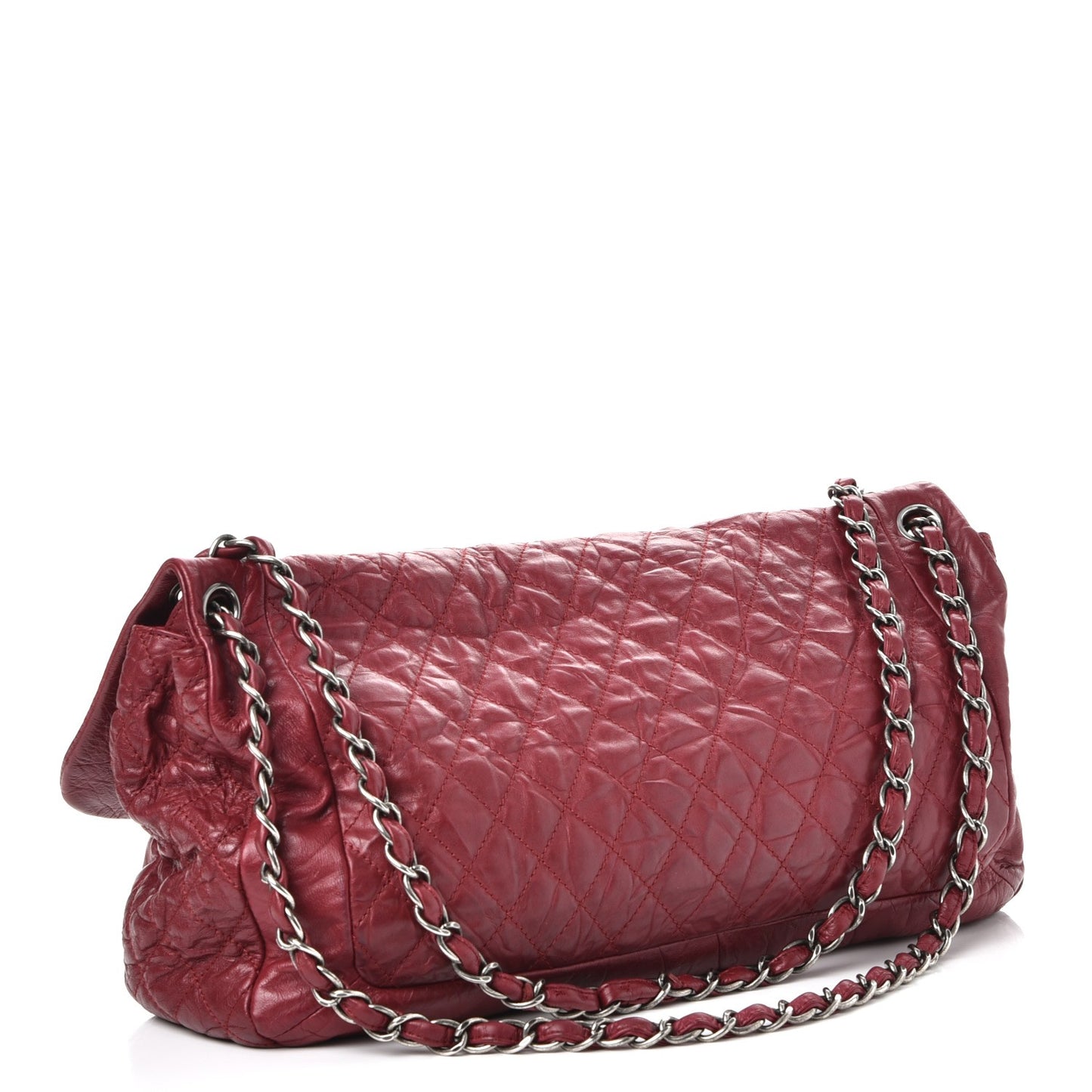 Aged Calfskin Coco Rider Flap Red