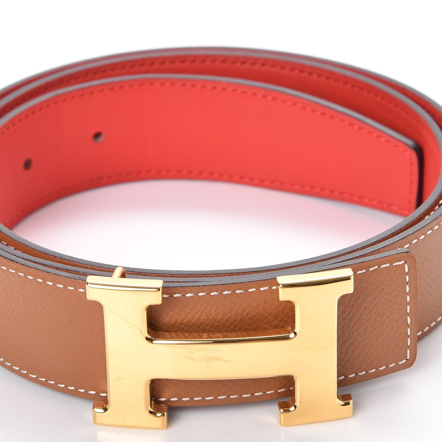 Epsom Swift 32mm H Belt 95 Gold Capucine