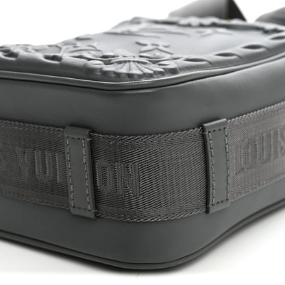 Louis Vuitton Calfskin Monogram Embossed Cruiser Messenger Dark Shadow Gray 9 of 9