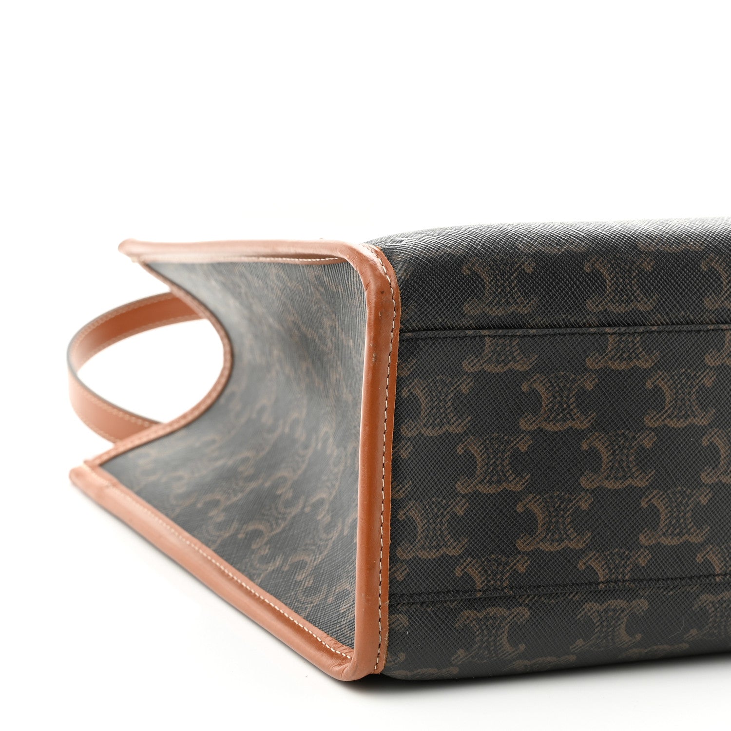 Celine Triomphe Canvas Calfskin Mini Horizontal Cabas Tan 8 of 9