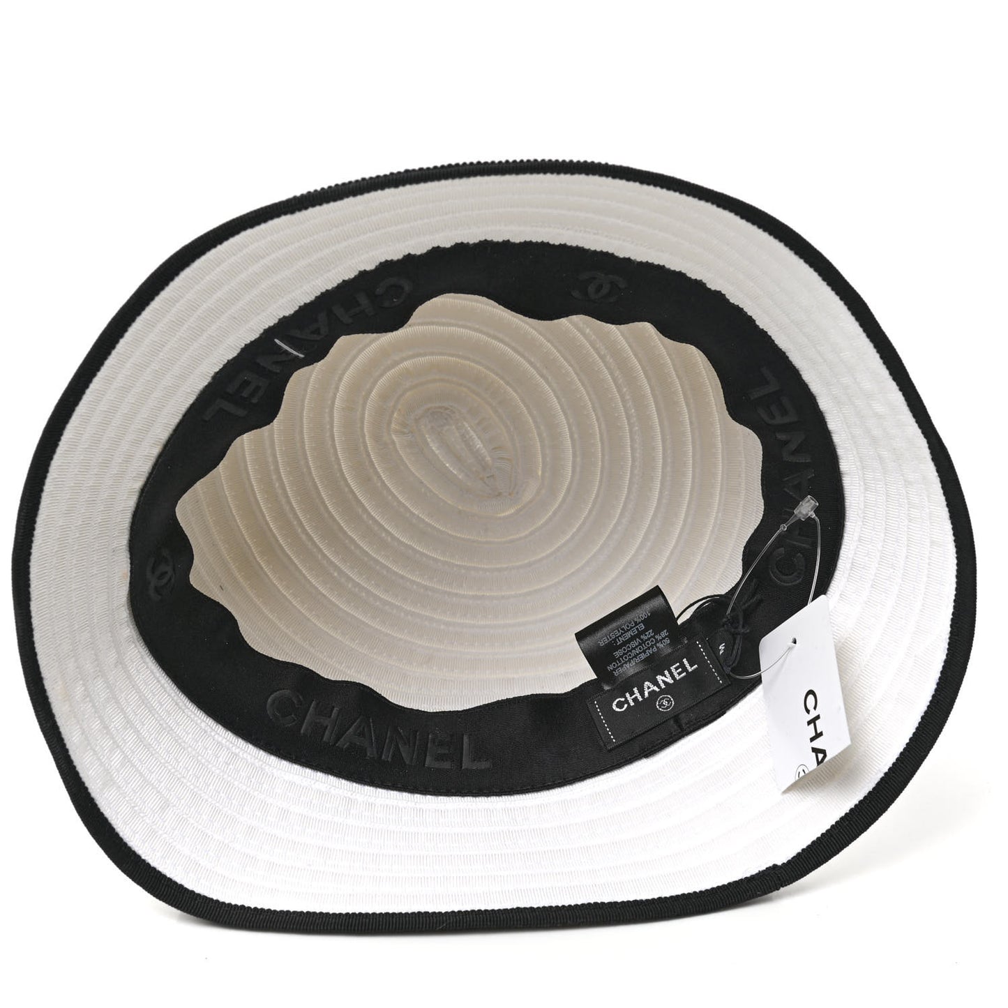 Paper Cotton CC Bucket Hat M White Black