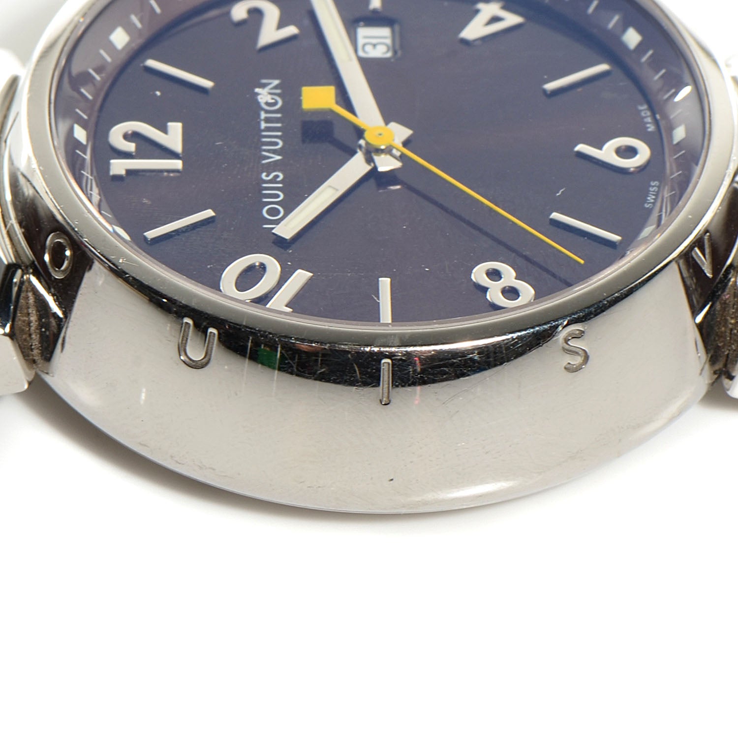 Louis Vuitton Stainless Steel Alligator 39mm Tambour Quartz Watch 10 of 10