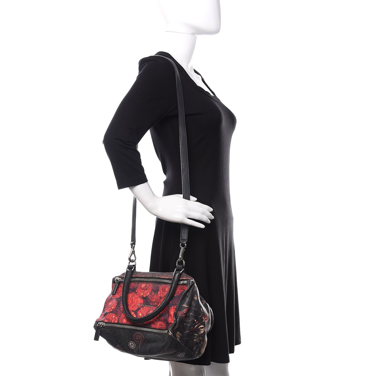 Givenchy Rubber Effect Floral Print Small Pandora Black Multicolor 2 of 10