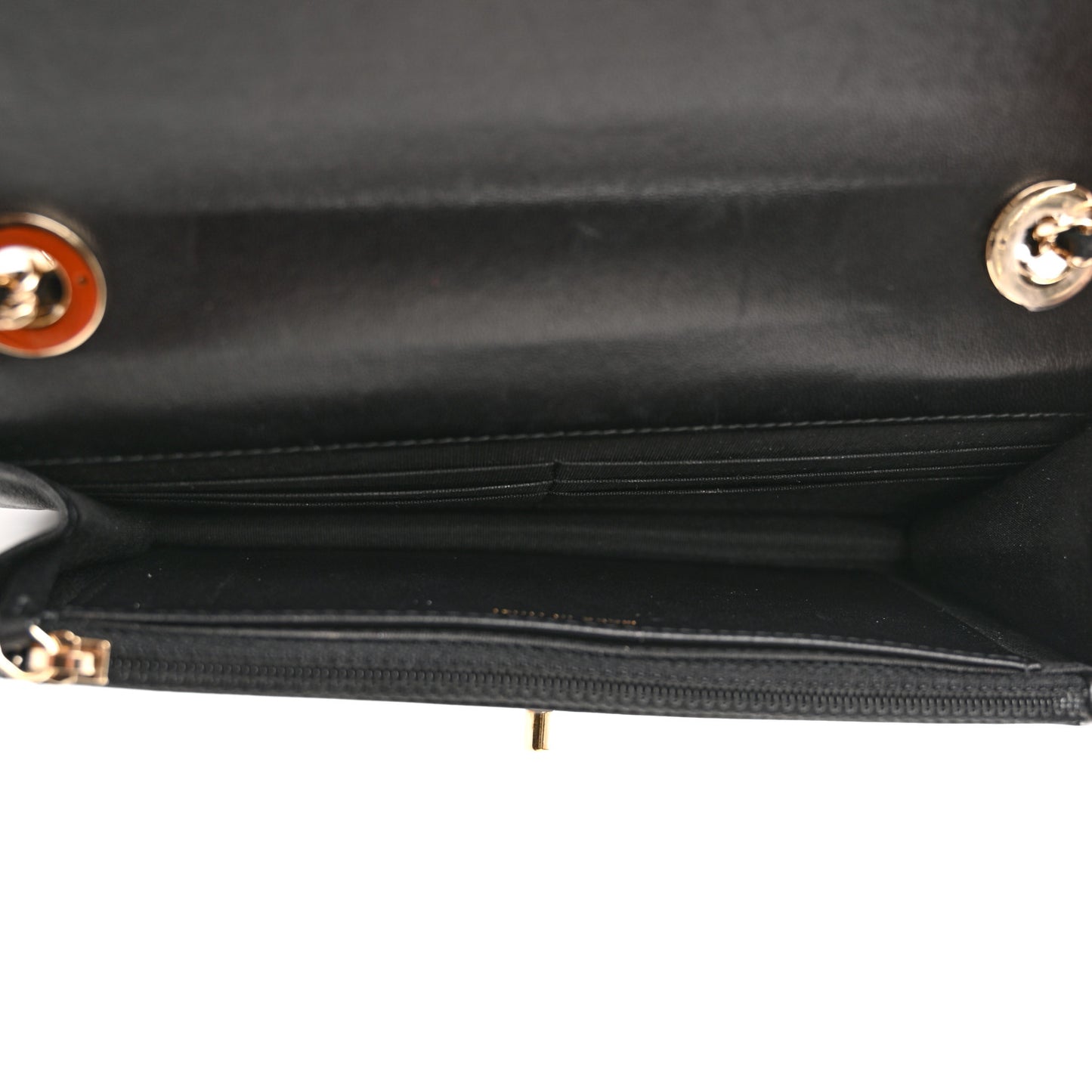 Lambskin Quilted Trendy CC Wallet On Chain WOC Black