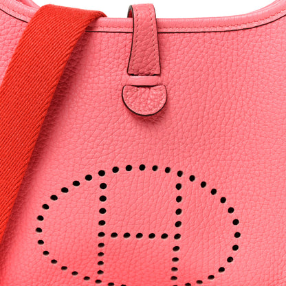 Hermes Taurillon Clemence Amazone Evelyne TPM Rose Azalee Rouge Pivoine 9 of 11