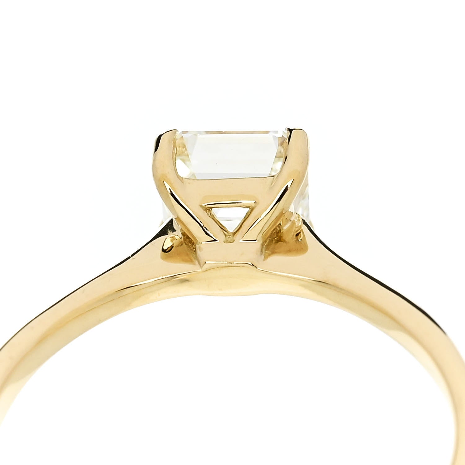 Parker & West by FASHIONPHILE 18K Yellow Gold Diamond 1.03ct Square Emerald Cut Engagement Ring  52 6 8 of 9
