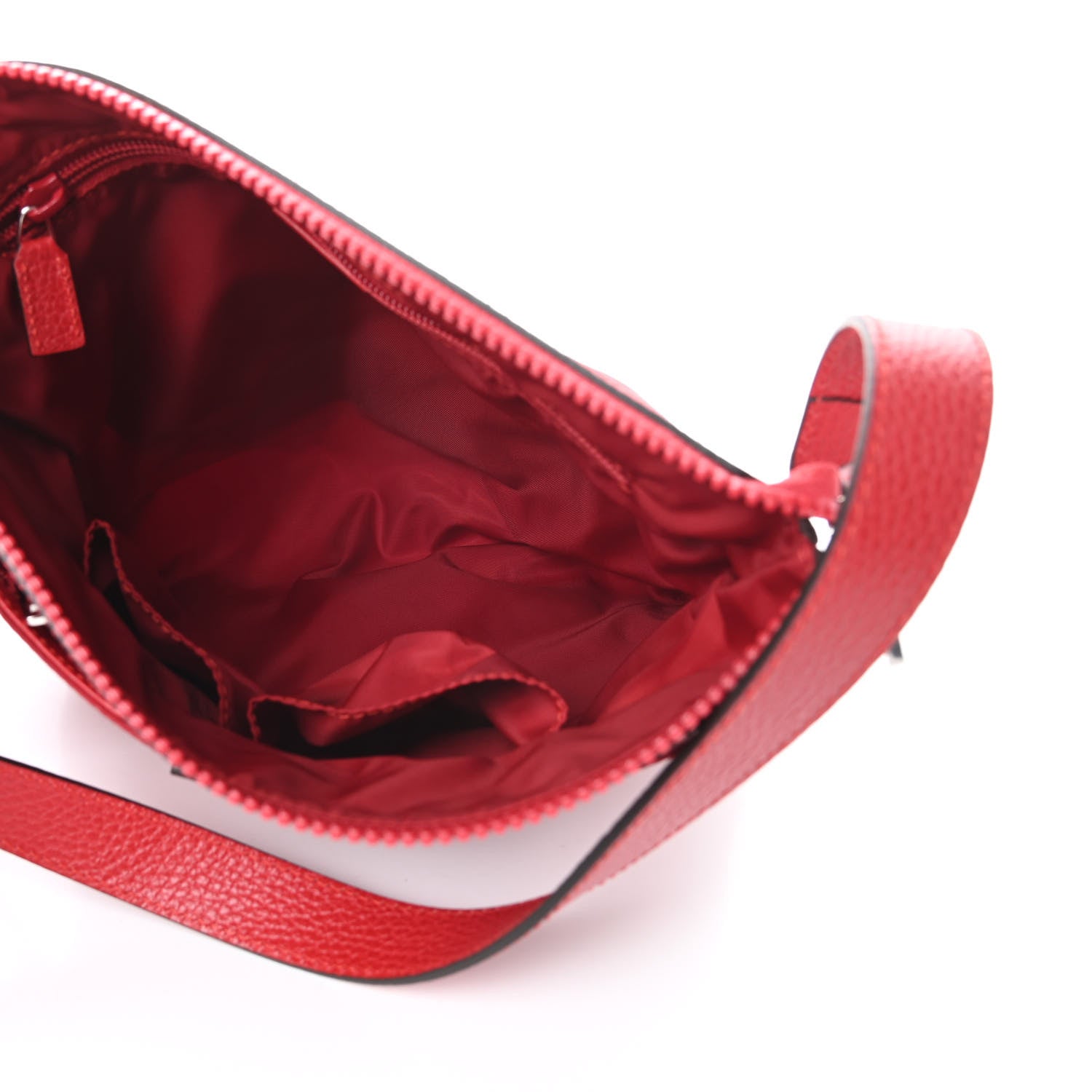 Gucci Nylon Monogram Dollar Calfskin Flat Messenger Bag Vibrant Red 5 of 10