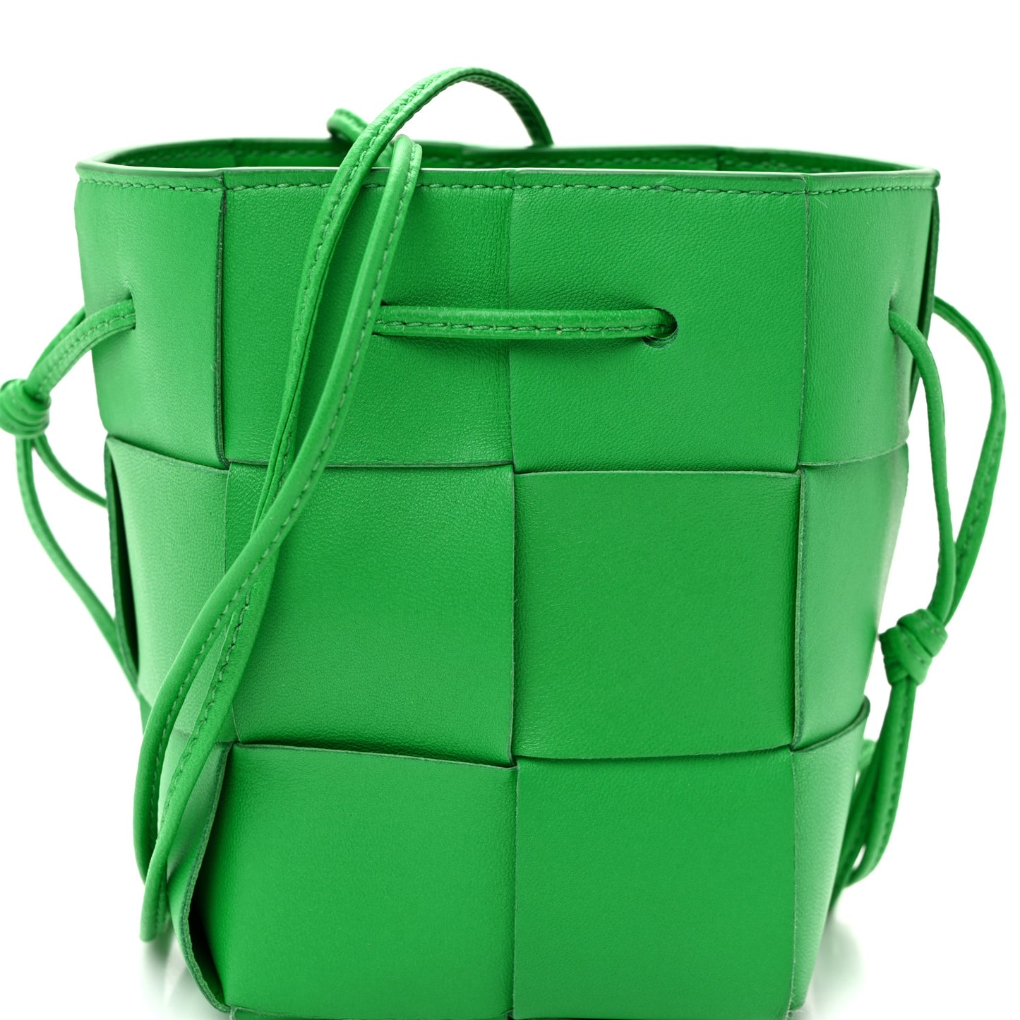 Nappa Maxi Intrecciato Mini Cassette Bucket Bag Parakeet