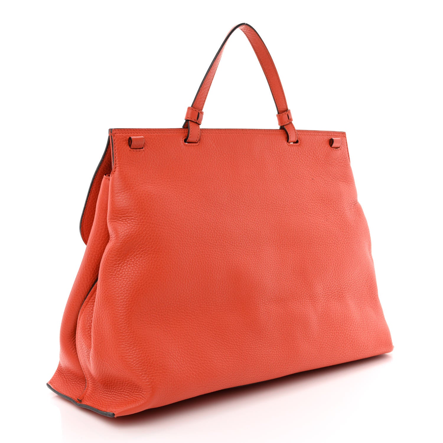 Gucci Cellarius Calfskin Large Bamboo Daily Top Handle Bag New Dark Orange 3 of 11