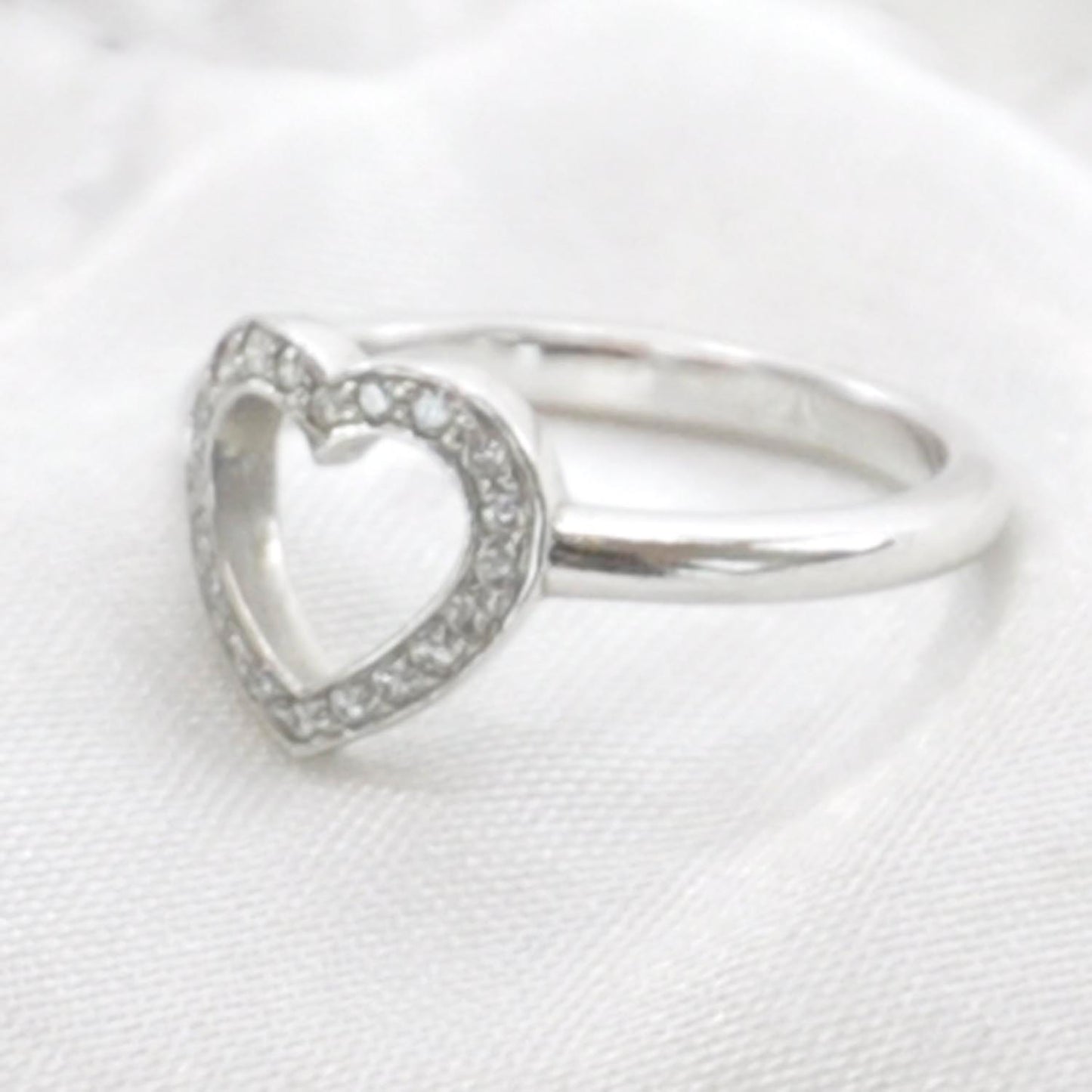 Platinum Diamond Heart Ring 3.25