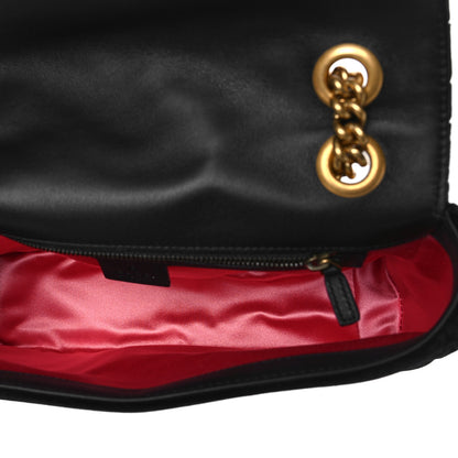 Gucci Velvet Matelasse Small GG Marmont Shoulder Bag Black 5 of 9