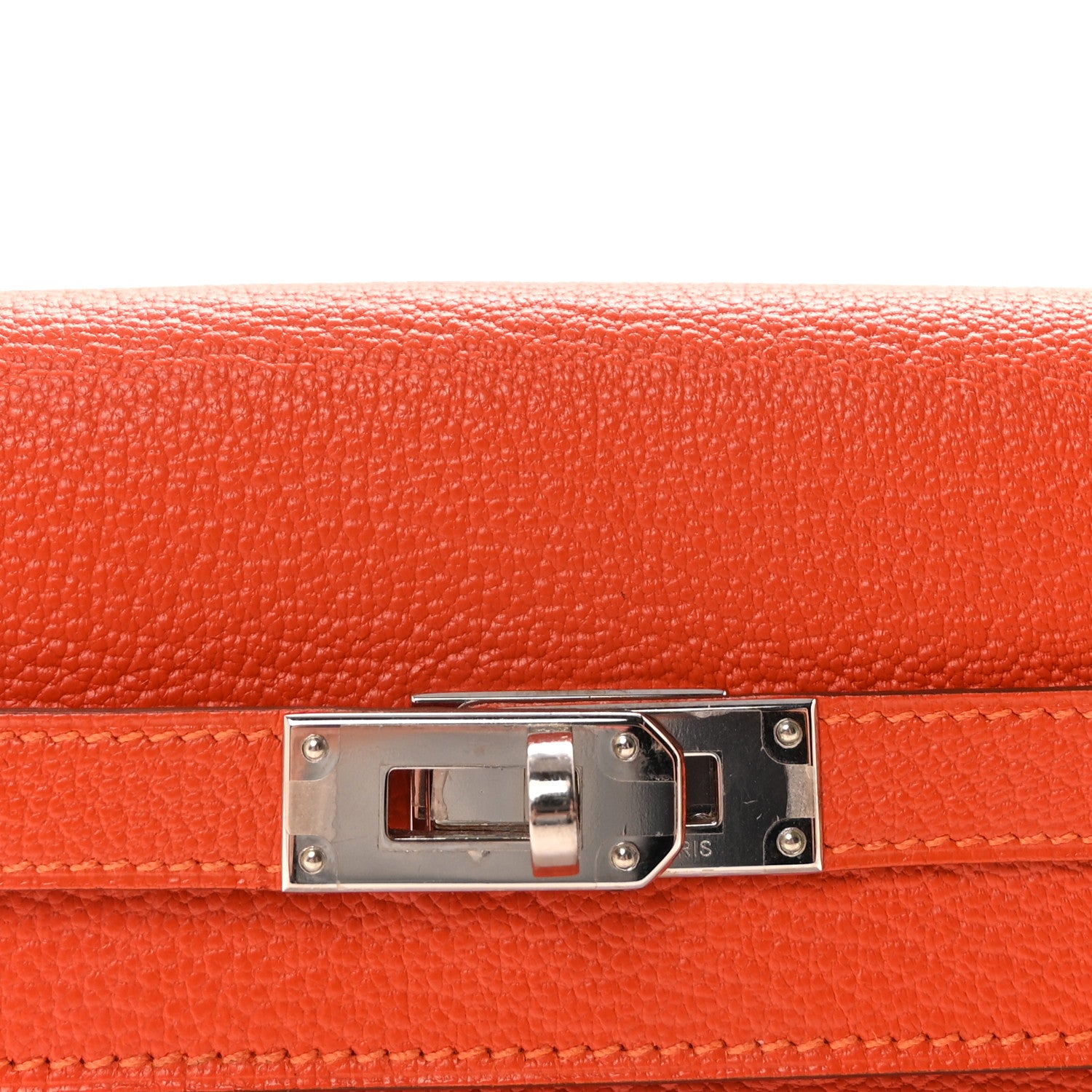 Hermes Chevre Mysore Kelly Longue Wallet Feu 7 of 8