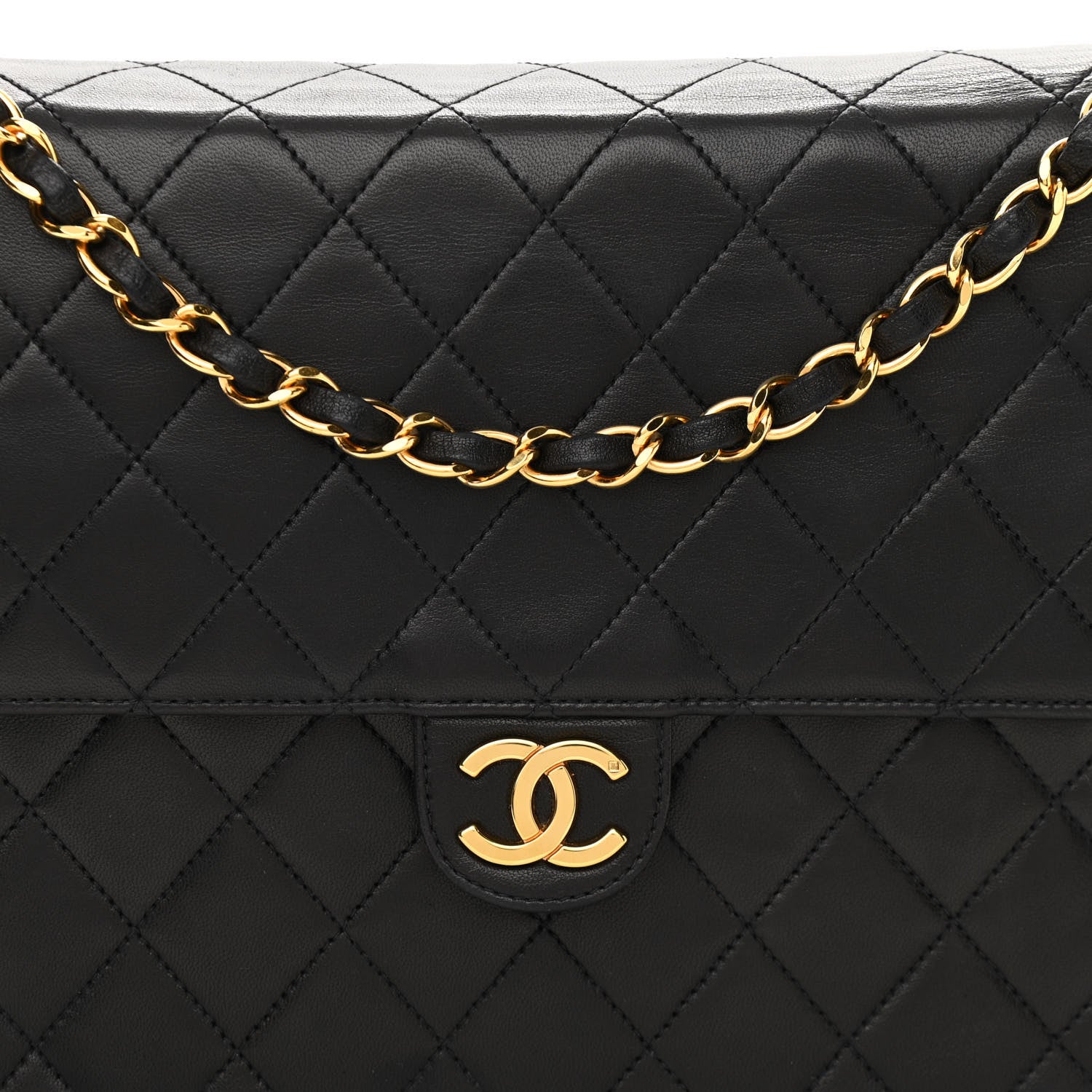 Chanel Lambskin Quilted Medium Single Flap Black 9 of 13
