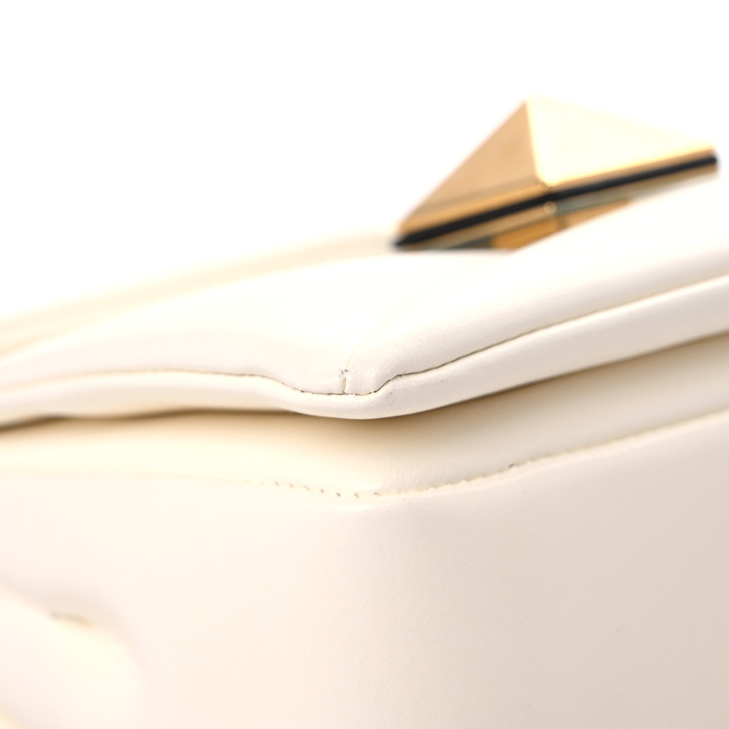 Nappa One Stud Chain Clutch Ivory