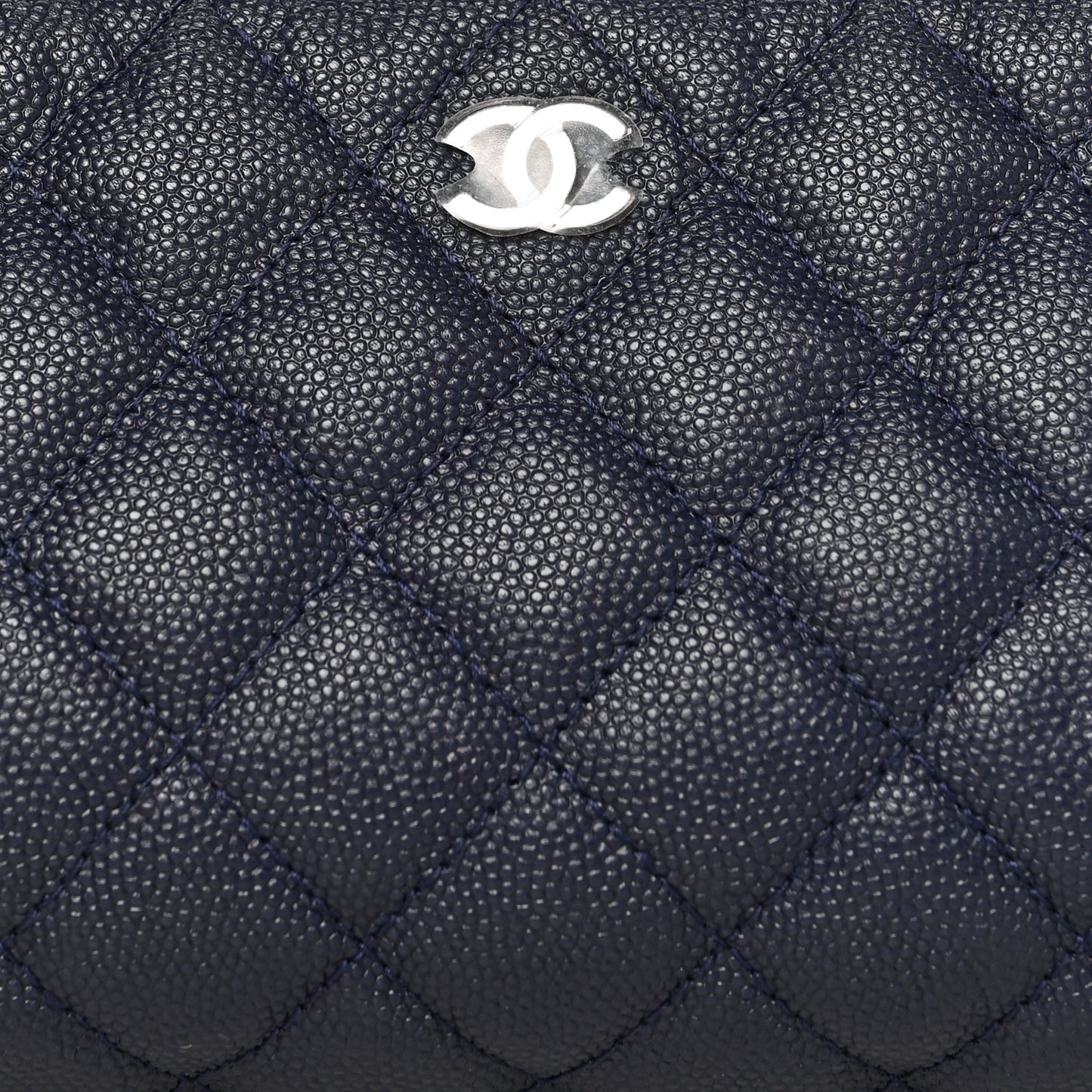 Caviar Quilted Cosmetic Case Navy