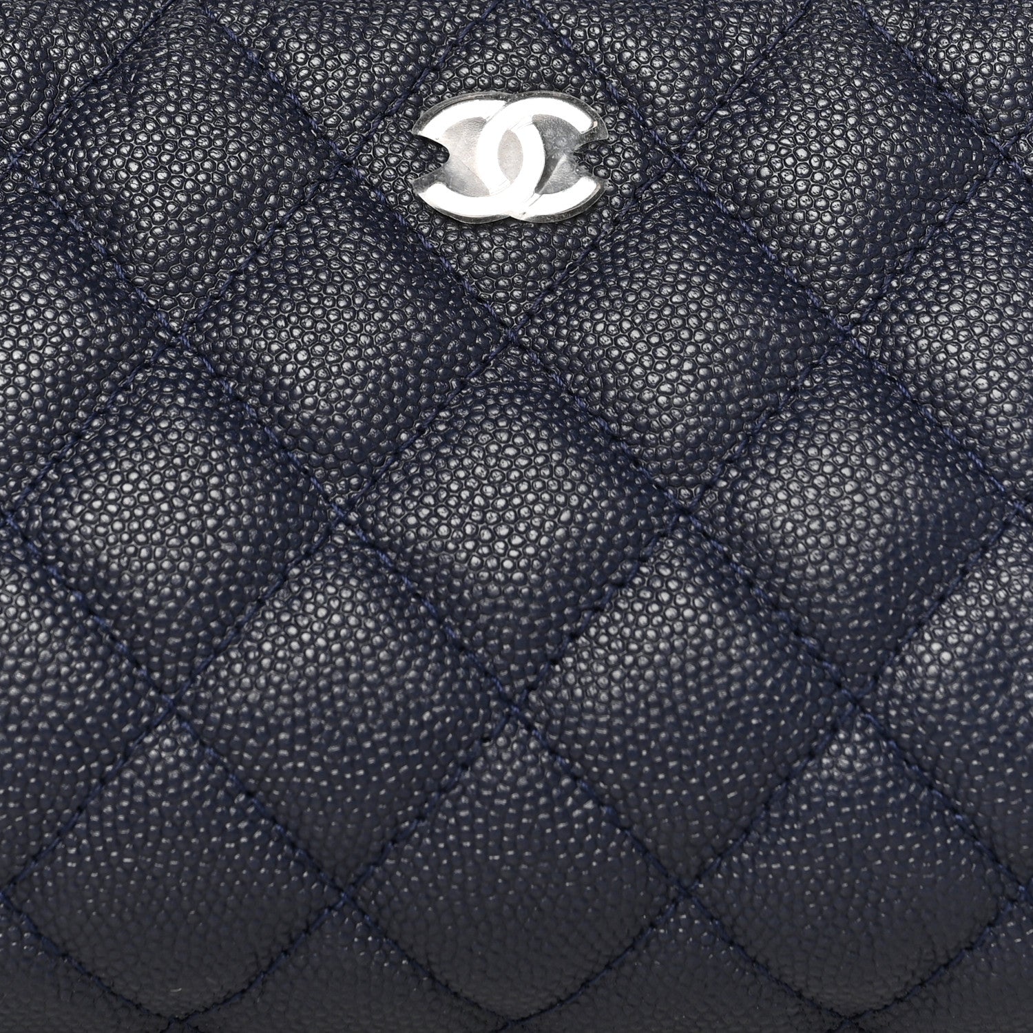 Chanel Caviar Quilted Cosmetic Case Navy 8 of 10