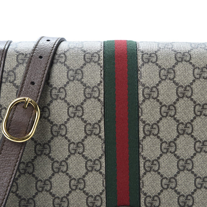 Gucci GG Supreme Monogram Web Small Ophidia Flap Messenger Bag Brown 9 of 10