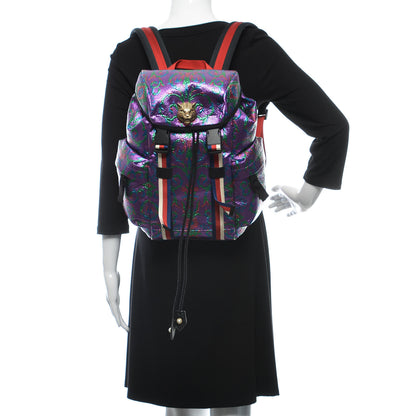 Gucci Brocade Web Small Double Buckle Backpack Multicolor 2 of 10