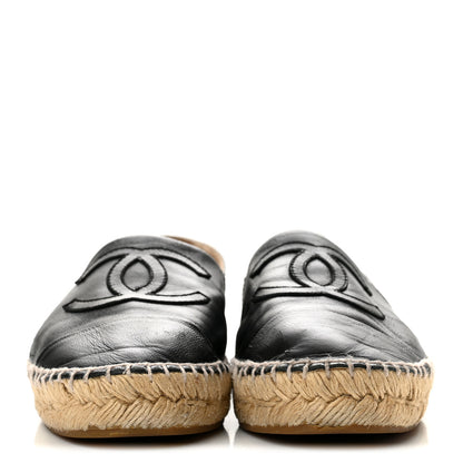 Chanel Lambskin CC Espadrilles 36 Black 3 of 10