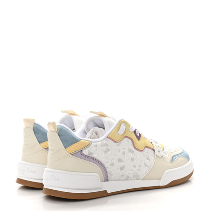 Christian Dior Calfskin Oblique Laser Perforated Dior One Low Sneakers 37.5 White Multicolor 5 of 9