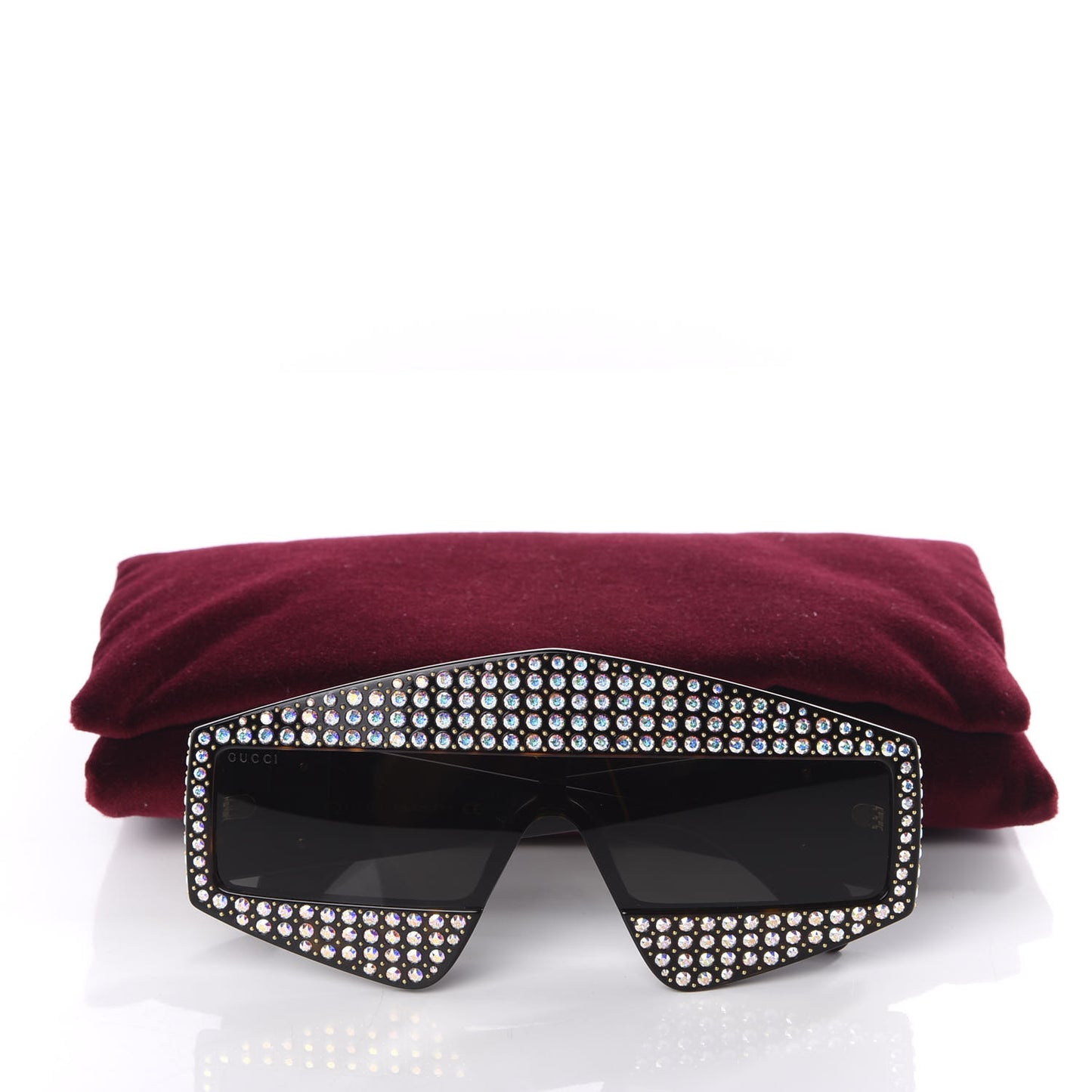 Crystal Rectangular Frame Sunglasses GG0357S Tortoiseshell