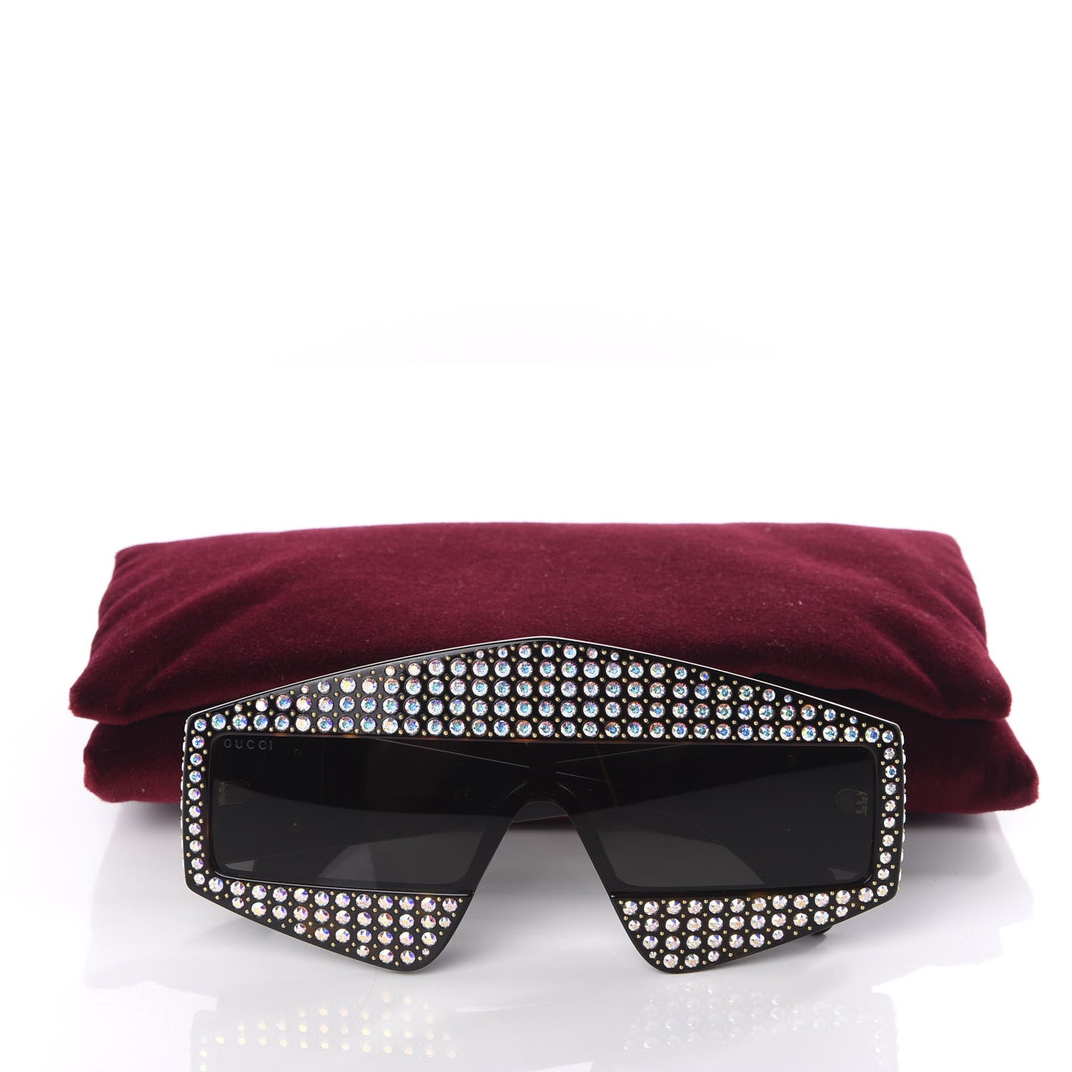 Gucci Crystal Rectangular Frame Sunglasses GG0357S Tortoiseshell 8 of 8