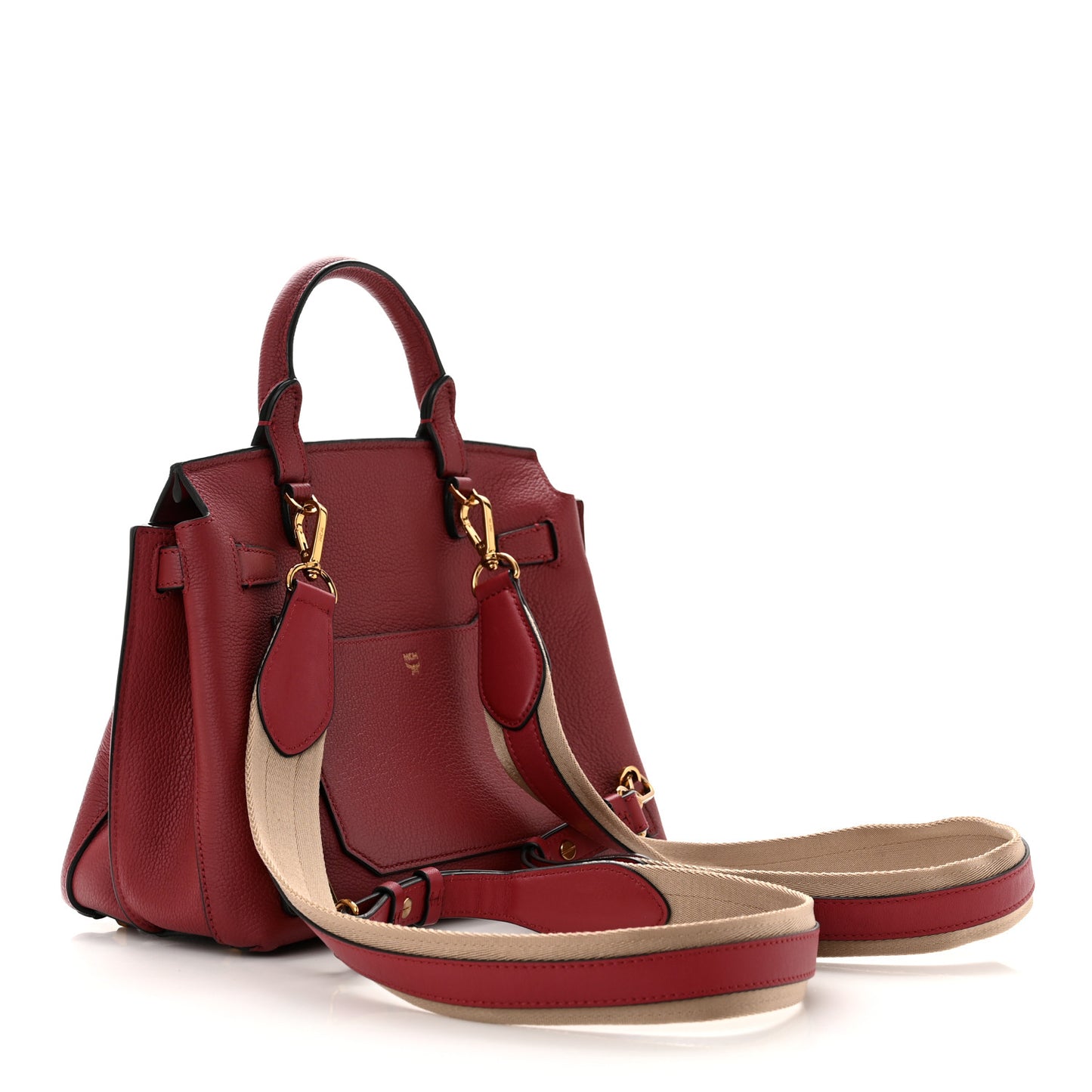 Grained Calfskin Medium Milla Convertible Backpack Scooter Red