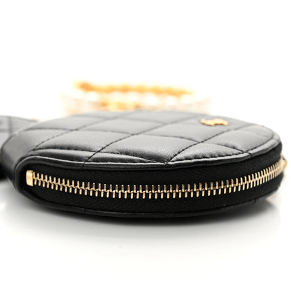 Chanel Pearl Lambskin Pearl Crown CC Wristlet Multi Pouches Black 12 of 12
