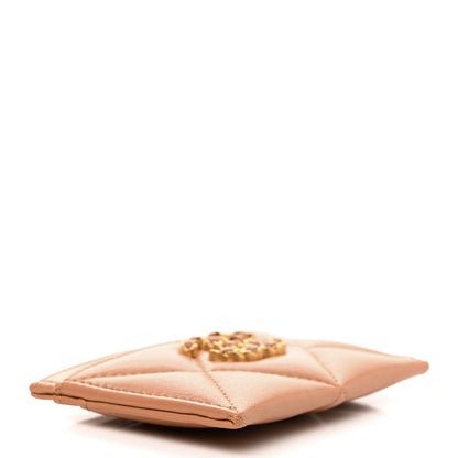 Chanel Lambskin Quilted Chanel 19 Card Holder Brown 4 of 10