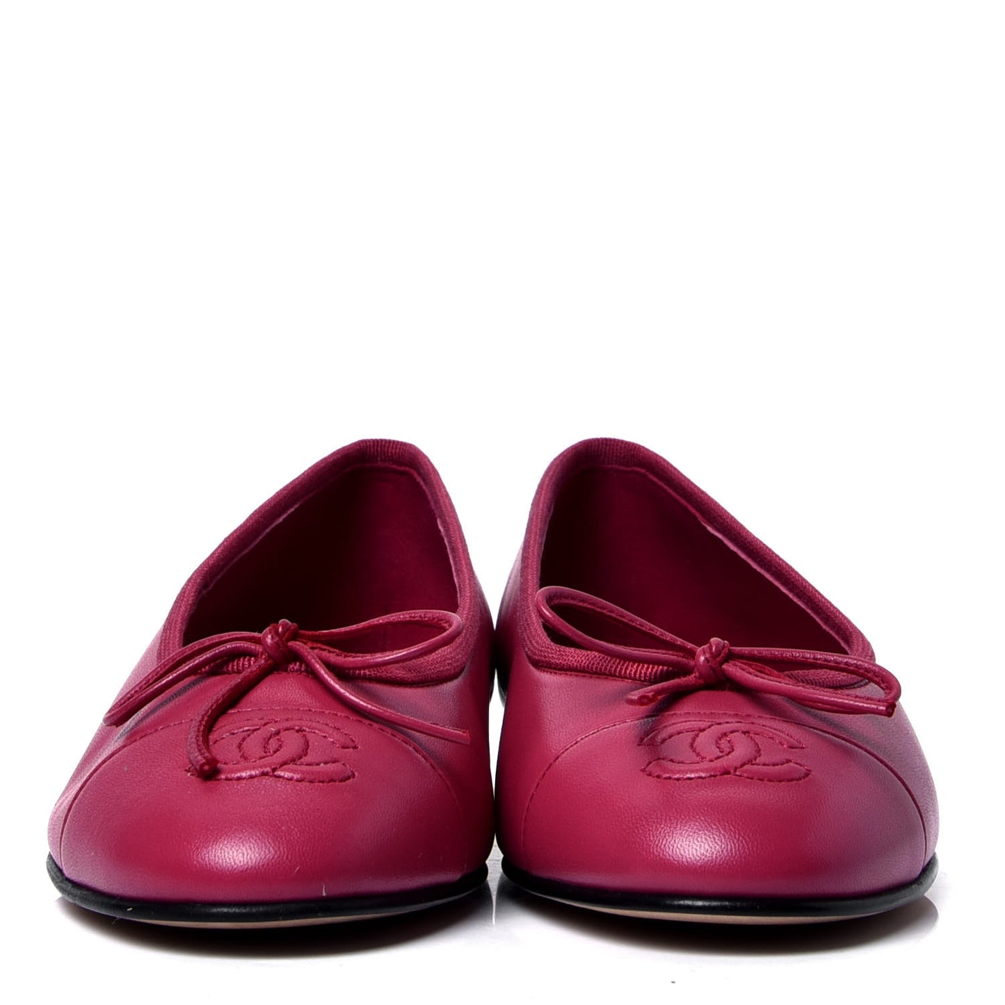 Goatskin Cap Toe CC Ballerina Flats 35.5 Bright Pink