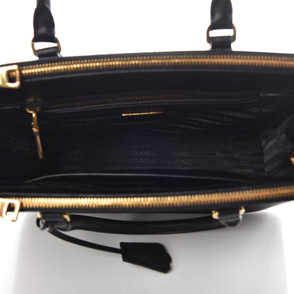 Prada Saffiano Small Galleria Double Zip Tote Black 6 of 10