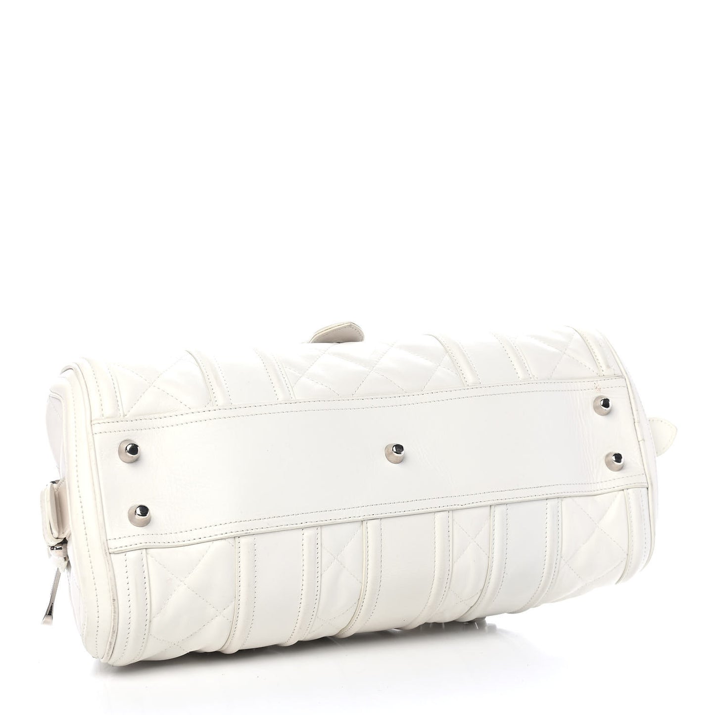 Calfskin Quilted Manor Satchel White