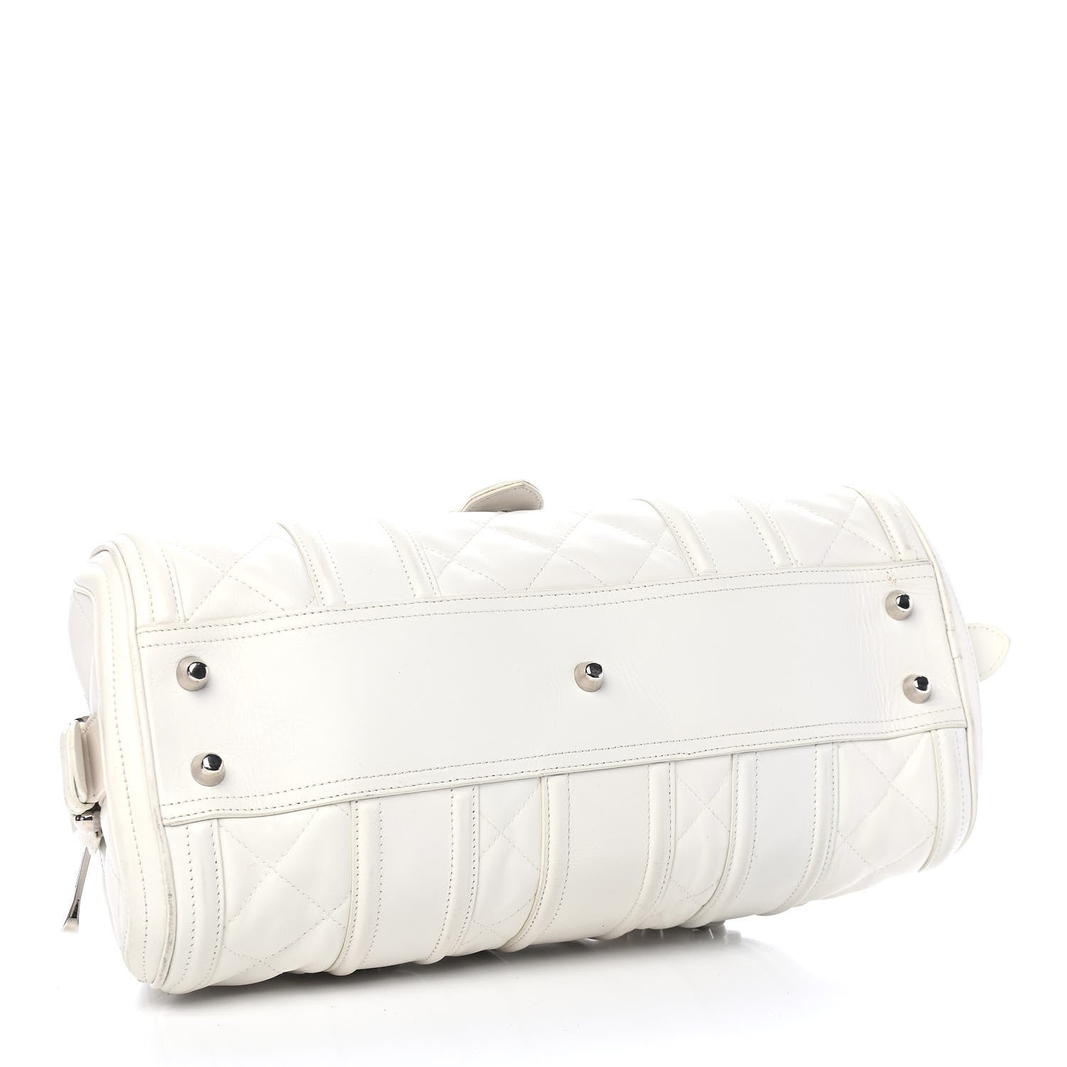 Burberry Calfskin Quilted Manor Satchel White 4 of 8