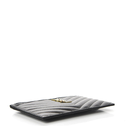 Saint Laurent Grain De Poudre Chevron Monogram Pouch Black 4 of 10