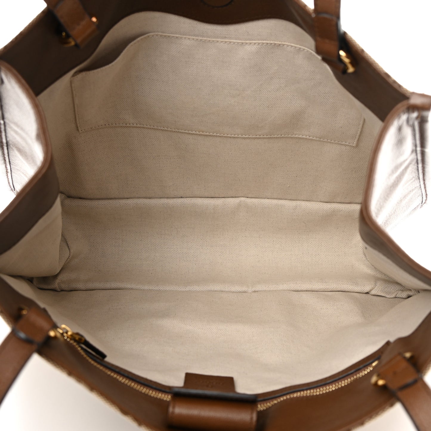 Monogram Horsebit 1955 Tote Bag Beige Brown Sugar