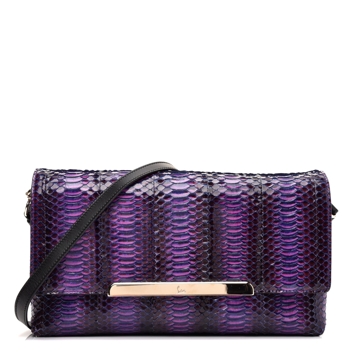 Christian Louboutin Watersnake Rocaille Rougissime Clutch Violet 1 of 11