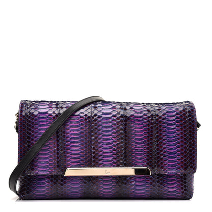 Christian Louboutin Watersnake Rocaille Rougissime Clutch Violet 1 of 11