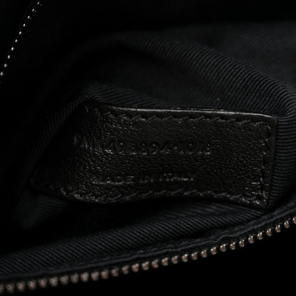 Saint Laurent Crinkled Calfskin Matelasse Monogram Medium Niki Chain Satchel Black 7 of 12