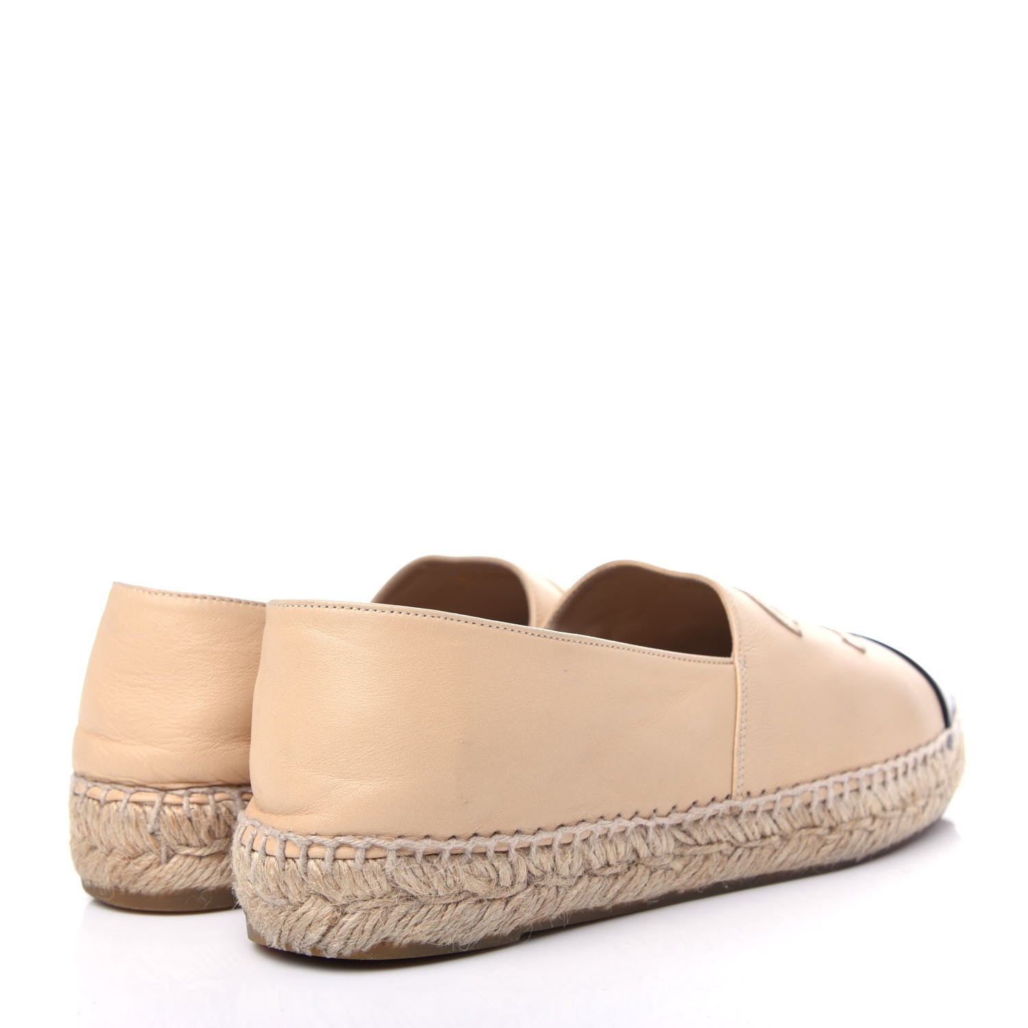 Chanel Lambskin CC Espadrilles 38 Beige Black 4 of 12