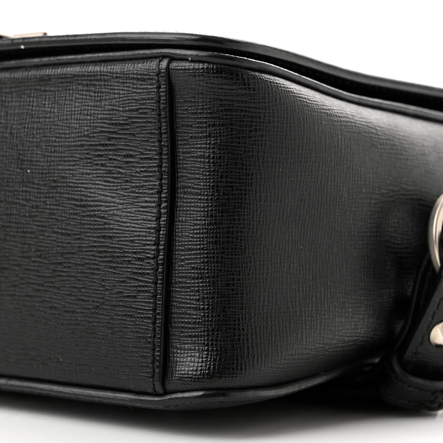 Off-White Saffiano For Display Only Binder Clip Shoulder Bag Black 10 of 11