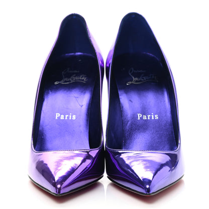Christian Louboutin Metallic Patent Psychic Kate 100 Pumps 35 Elektra 2 of 8